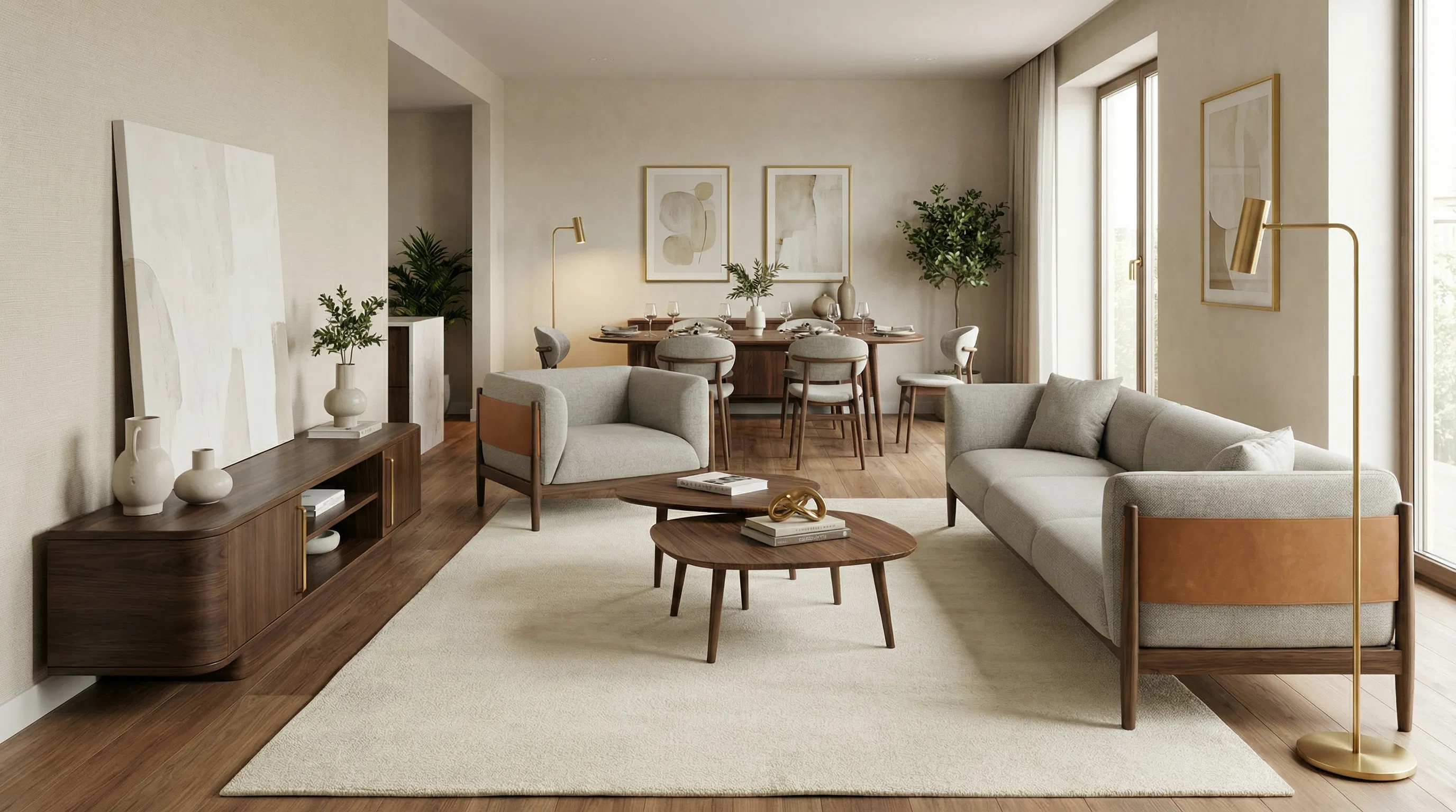 غرفة نوم + معيشة ميد سنتشري