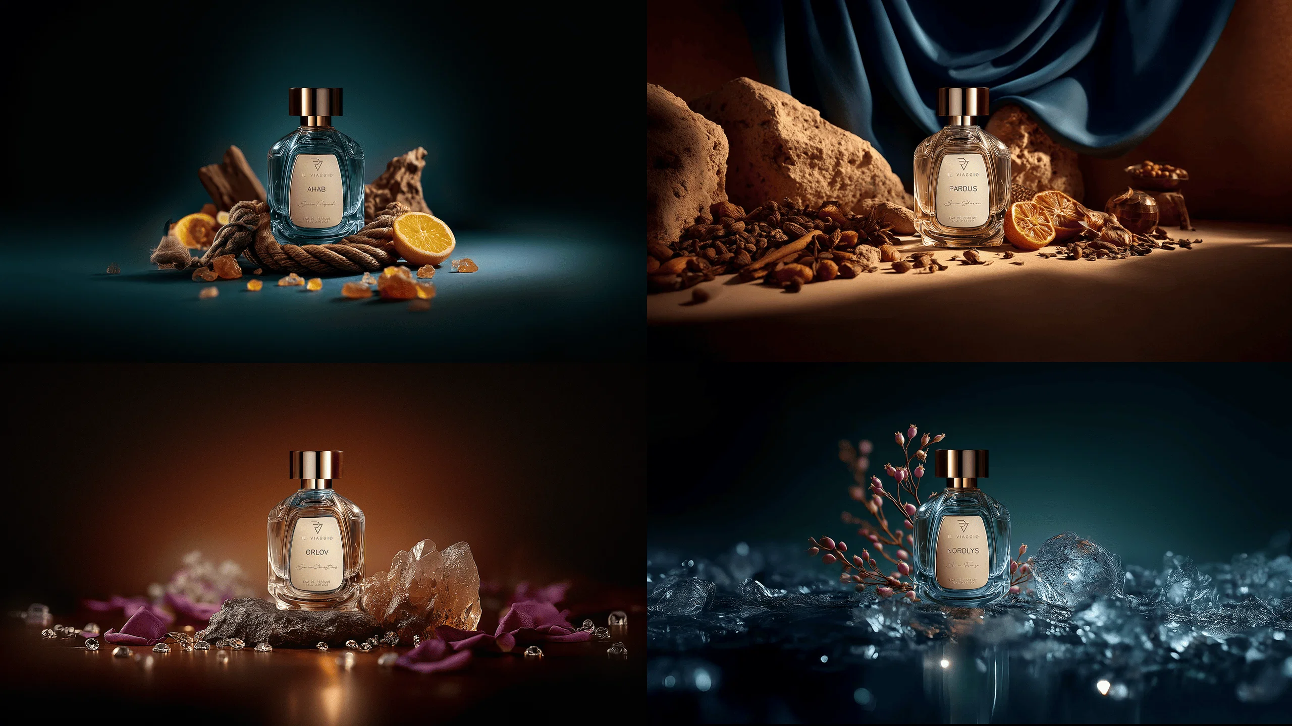 il viaggio 3rd main image featuring four perfume bottles