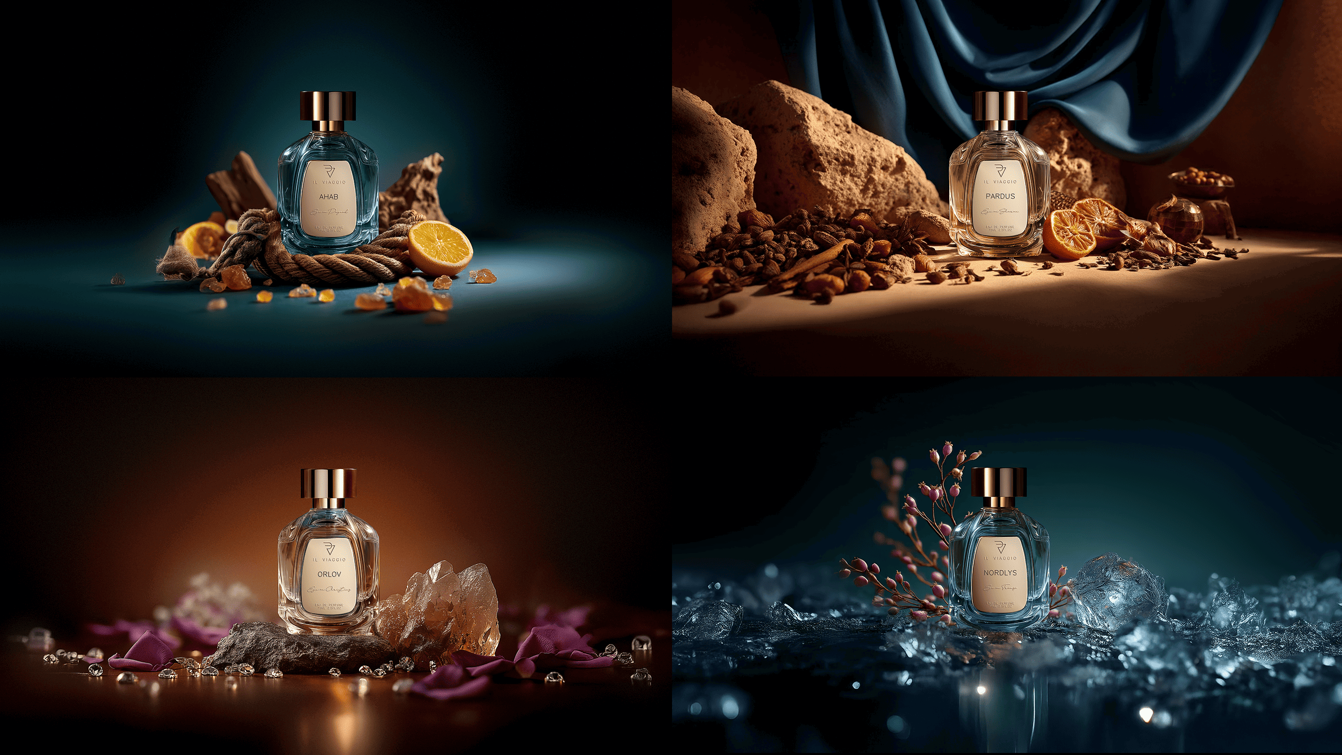 il viaggio 3rd main image featuring four perfume bottles