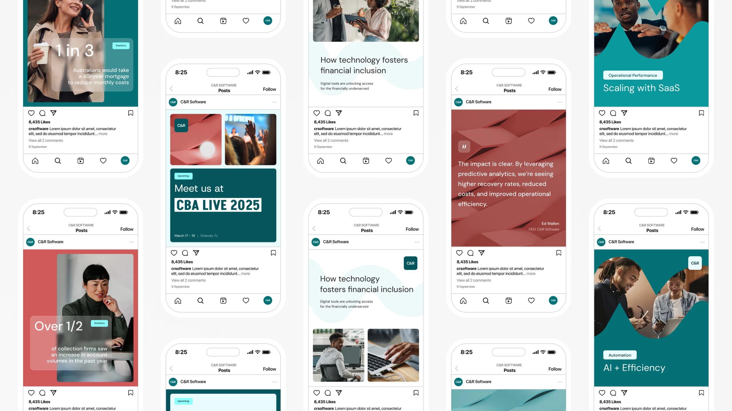 C&R Software social media post designs for corporate marketing campaign