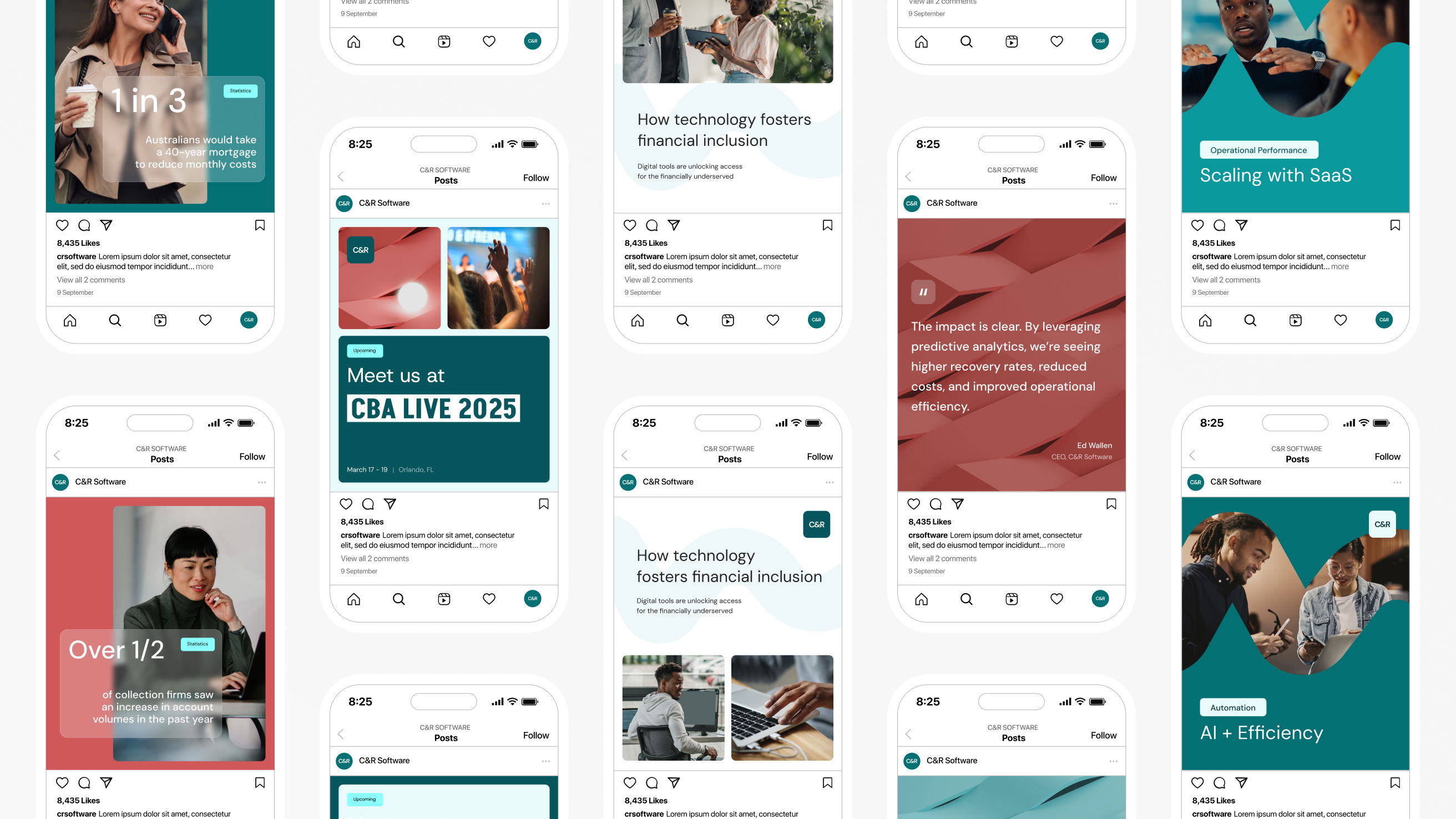 C&R Software social media post designs for corporate marketing campaign