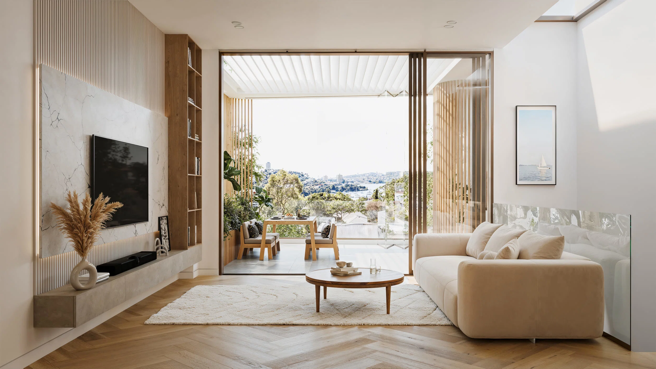 Coastal Residence - Interior Living Space Visualization